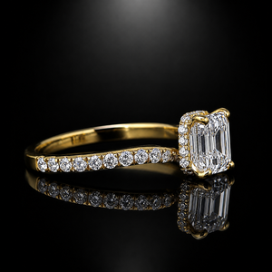 Bague de fiançailles en or jaune avec diamant taille Asscher de 1,5 carat, pureté VVS2, certifié IGI, pour femme - Product Image 2