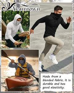 Paquete de 4 Sudaderas con Capucha de Compresión para Hombre, con Máscara, Manga Larga, para Entrenamiento, Deporte, Capa Base Activa, para Correr - Product Image 5