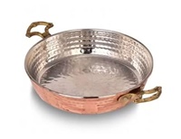 Poêle à omelette classique en cuivre Soylu fait main, poêle à frire en nid d'abeille, 14-22,5 cm, revêtement en cuivre, poignée en acier inoxydable