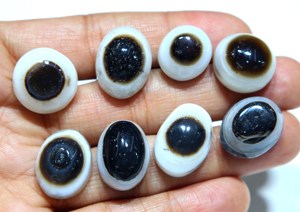 พลอยอาเกตสุลเลมานีสีดำทรงรีแบบเรียบสำหรับทำเครื่องประดับ - Product Image 3