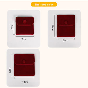 กระเป๋าใส่เครื่องประดับกำมะหยี่นุ่มทรงสี่เหลี่ยมผืนผ้าแบบกระดุมแป๊ก สำหรับเก็บสร้อยข้อมือ สร้อยคอ แหวน - ถุงบรรจุภัณฑ์อเนกประสงค์ - Product Image 6