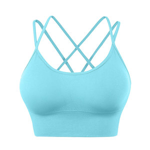 Sujetador deportivo atlético con espalda cruzada, diseño transpirable y ajuste cómodo para ejercicio, yoga y práctica deportiva - Product Image 1