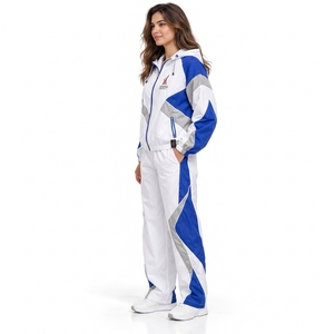 <b>Women</b> <b>Windbreaker</b> Tracksuit Custom Training Jacket Trouser Set Polyester Fabric Quick Dry Lightweight Construction Comfortable - Product Image 5