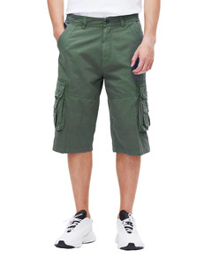 Shorts en coton pour hommes, taille élastique, décoration numérique vintage, shorts cargo 100% coton pour hommes, décontractés, été, randonnée - Product Image 5