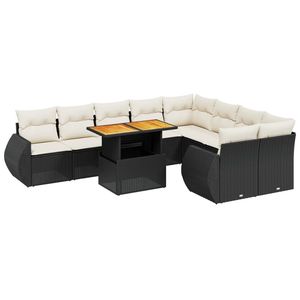 Conjunto de Sofás de Jardín en Blanco Crema y Negro - Product Image 2