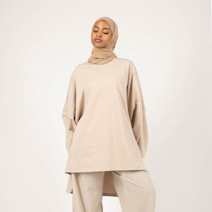 Robe Abaya Islamique de Haute Qualité, Vêtement Respirant pour Femme, Hauts Longs Tricotés à Séchage Rapide et Modestes avec Impression Numérique - Product Image 3