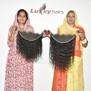 Extensiones de Cabello Humano Virgen 100% Natural de Templo Indio, Ondulado Frontal, Sin Procesar, de la Mejor Calidad, Tejido Doble a Máquina, de Proveedor - Product Image 1