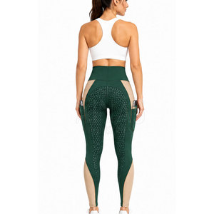 Leggings d'équitation pour femmes, légers, en spandex, avec taille haute, grip en tissu et poche sécurisée pour téléphone - Product Image 4