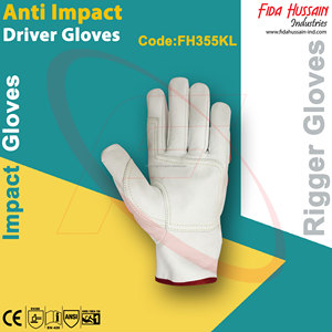 Venta caliente 2025 Guantes protectores de conductor de impacto en cuero de piel de cabra Anti-Impacto TPR Safety Mechanikerhandschuhe Guantes - Product Image 4