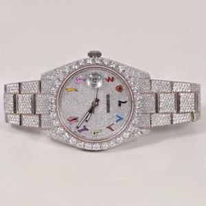 Reloj de Lujo con Diamantes de Moissanita, Chapado en Platino o Plata de Ley 925, con Diamantes de Color, para Hombre, Joyería de Moda - Product Image 4