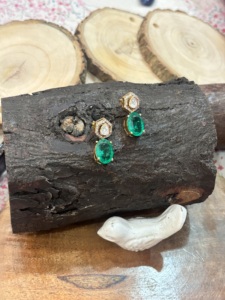 Pendientes de piedra polki verde para joyería india, regalo de boda para ella, regalo de compromiso para esposa, joyería de aspecto lujoso. - Product Image 6