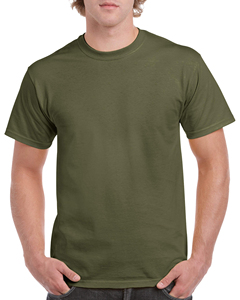 T-shirt homme vert olive, col rond, manches courtes, coupe classique, couleur unie, jersey de coton, design uni. - Product Image 5