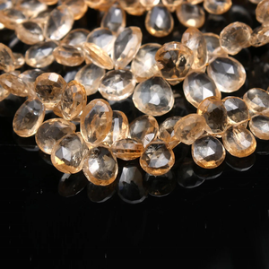 Citrine Faceted Pear Shape Natural <b>Stone</b> Beads Golden Topaz for Jewelry Making - Product Image 4