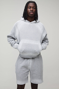 2026 New Arrival Men's Oversized Heavyweight Fleece Hoodie and Shorts <b>Set</b> Custom Logo Casual Streetwear Two Piece Tracksuit - Product Image 3