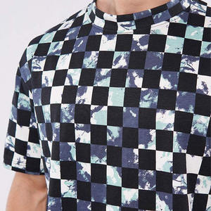 T-shirts tendance à carreaux à manches courtes pour hommes, hauts d'été respirants en maille, coton épais, fabrication sous marque privée, fourniture OEM - Product Image 2