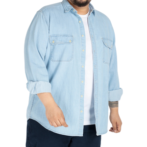 Camisa Vaquera Cómoda para Hombre de Talla Grande, Tela al por Mayor, Personalizable, Muestra Gratuita, la Mejor Calidad - Product Image 1