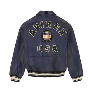 Men's Avirex USA Edition Icon <b>Jacket</b> Bomber American Flight <b>Jacket</b> Real Leather <b>Jacket</b> 100% Real Leather Avirex Leather <b>Jackets</b> - Product Image 6