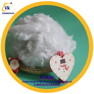 100% Recycled 15D GRS Grade Oeko-Tex Certified White 15D H Slick <b>Hollow</b> Polyester Staple <b>Fibres</b> 7D Flame Filling Concrete - Product Image 1