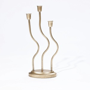 Ensemble de supports à bougies sculpturaux en métal de style galerie pour la décoration artistique de la maison et la salle à manger - Product Image 6