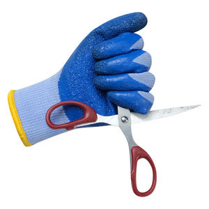 Gants de sécurité en latex froissé CVC, Vietnam, antidérapants, paume en latex de caoutchouc naturel, tricotés élastiques, pour la construction, l'assemblage et la manutention - Product Image 1