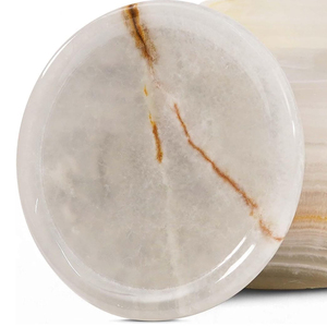 New Arrival Home Decor Modern <b>Marble</b> Onyx Coaster Set Big Slab Antique Surface Premium Quality Kitchen Use Pakistan Manufactured - Product Image 3