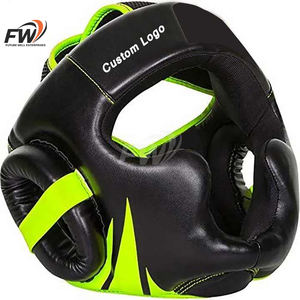 Protector de Cabeza de Cuero para Entrenamiento de Boxeo y Kickboxing, con Protección Facial de Tres Tonos - Product Image 1