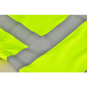 Chemise de travail unisexe à manches courtes, respirante, en polyester/coton, avec bandes réfléchissantes, pour la sécurité sur le chantier - Product Image 5