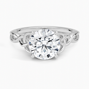 <b>Celtic</b> Love & Infinity Knot Three Stone Moissanite Engagement <b>Ring</b> 14K Gold Plated Round Cut Bridal <b>Ring</b> GRA Certified - Product Image 5