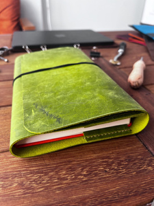 Funda Protectora para Cuaderno A5, Resistente a Olores, de Cuero Vacuno Premium, Recargable, Organizador, LNBC-0111 - Product Image 3