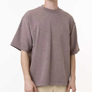 Camiseta 100% algodón para hombre, corte holgado, estampada, personalizada, OEM, oversize, algodón de alto gramaje, hombros caídos, bordada. - Product Image 3