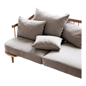 Canapé deux places en bois de haute qualité, design tendance et élégant, avec mousse et tissu de qualité supérieure, idéal pour la maison, l'hôtel et la villa. - Product Image 4