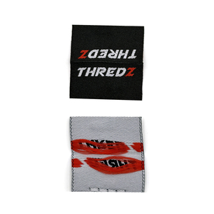 Premium Style Labels Personalized Center Fold Cloth Material Woven Laser Cut Stitched Branding <b>Tags</b> for Garment <b>Bags</b> Neck Labels - Product Image 2