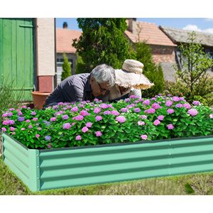 Fioriera Grande in Metallo Zincato 8x4x1 piedi, Vaso Rialzato per Giardino Esterno, Fioriere e Vasi per Ortaggi e Frutta - Product Image 2