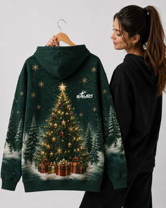<b>Festive</b> Christmas <b>Hoodie</b> Unisex Winter Fleece Pullover Oversized Sweatshirt Holiday Graphic Street Fashion Clothing 100% Cotton - Product Image 3