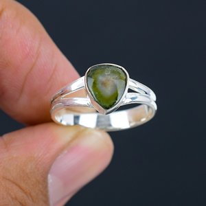 Bague en argent sterling 925 avec pierre précieuse tourmaline originale de qualité supérieure, forme poire, pour femme, tendance, prix d'usine, cadeau de bijoux - Product Image 5
