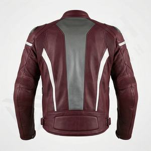 แจ็คเก็ตหนังแท้สำหรับขี่มอเตอร์ไซค์คุณภาพดีที่สุดสำหรับผู้ชาย รุ่นใหม่ล่าสุดสำหรับฤดูหนาว พร้อมแผ่นป้องกันที่ถอดออกได้ สามารถสั่งทำได้ - Product Image 2