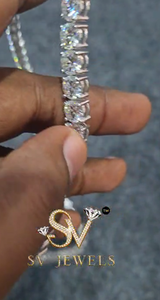 Cadena de Moissanita de 5 mm y 22 Pulgadas con Forma de Mariposa, Cadena de Plata de Ley 925, Estilo Hip Hop, Collar Unisex - Product Image 3