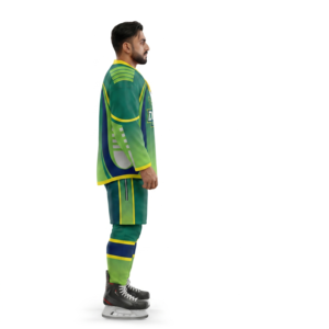 Maillot de hockey sur glace personnalisé OEM en gros, col en V, 100 % polyester, ensemble uniforme d'équipe athlétique pour hommes avec nom de l'équipe - Product Image 3