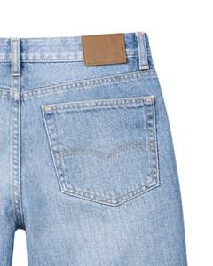 Shorts en jean déchirés bleu clair personnalisés pour hommes, coupe slim, décontractés pour l'été, avec braguette boutonnée, fabrication sur mesure - Product Image 6