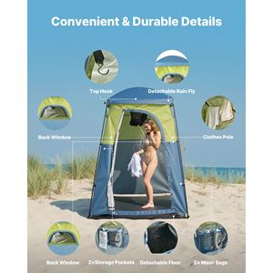 Tenda Doccia da Campeggio Portatile a Doppio Strato con Spogliatoio e Borsa per il Trasporto - Product Image 4
