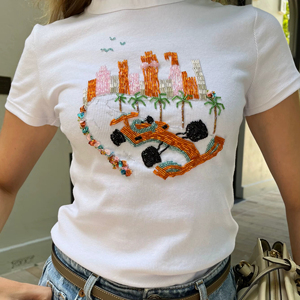 Blusa con Cuello en U y Bordado Floral Hecho a Mano con Cuentas, Panel para Vestido de Novia, Top Formal con Logotipo Frontal para Todas las Temporadas - Product Image 1