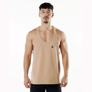 Summer Fitness Running Men Sleeveless T Shirt Custom Logo <b>Tight</b> Gym Vest Mens Cotton Blank Slim Fit Tank Top - Product Image 1