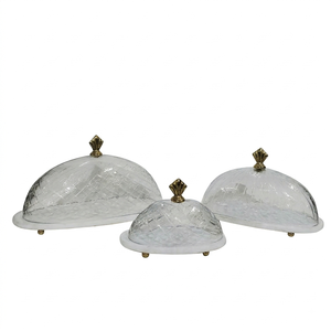 Soporte de Pastel de Mármol con Cúpula, Soportes de Pastel de Cristal de Lujo, Soporte de Pastel para Bodas, Tabla Cuadrada para Queso, Juego de Platos con Cúpula - Product Image 2