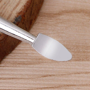 KAAMIR INSTRUMENTS Empujador de Cutículas Profesional de Doble Punta y Doble Uso, de Acero Inoxidable con Mango de Goma y Espátula Plana - Product Image 5