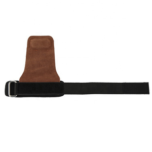 Muñequeras de Cuero Marrón para Levantamiento de Pesas con Agarre y Correa Ajustable Negra para Entrenamiento en Gimnasio - Product Image 4
