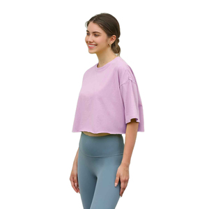 Débardeurs amples d'été en coton pour femmes, crop top décontracté à manches longues, confortable, respirant, pour l'entraînement, la course, motif imprimé - Product Image 4
