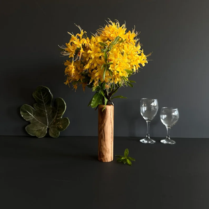 Vase à fleurs en bois écologique fait main moderne, centre de table décoratif en bois naturel pour la maison, salon, vente en gros - Product Image 1