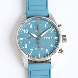 Exquisite and Romantic Business Luxury Light Blue Dial Casual Banquet <b>Chronograph</b> Date <b>Automatic</b> Mechanical Men's Watch - Product Image 1