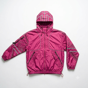 Conjunto Deportivo Premium para Hombre, Color Rosa, con Capucha, Resistente al Viento, Transpirable, Estampado, Chaqueta y Pantalones para Otoño, Ropa Deportiva de Secado Rápido - Product Image 2