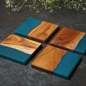 Premium Wood and Resin Coaster Set Eco-Friendly Handmade Tea Coffee Coasters with Unique Design for Dining Table Kitchen - Product Image 5